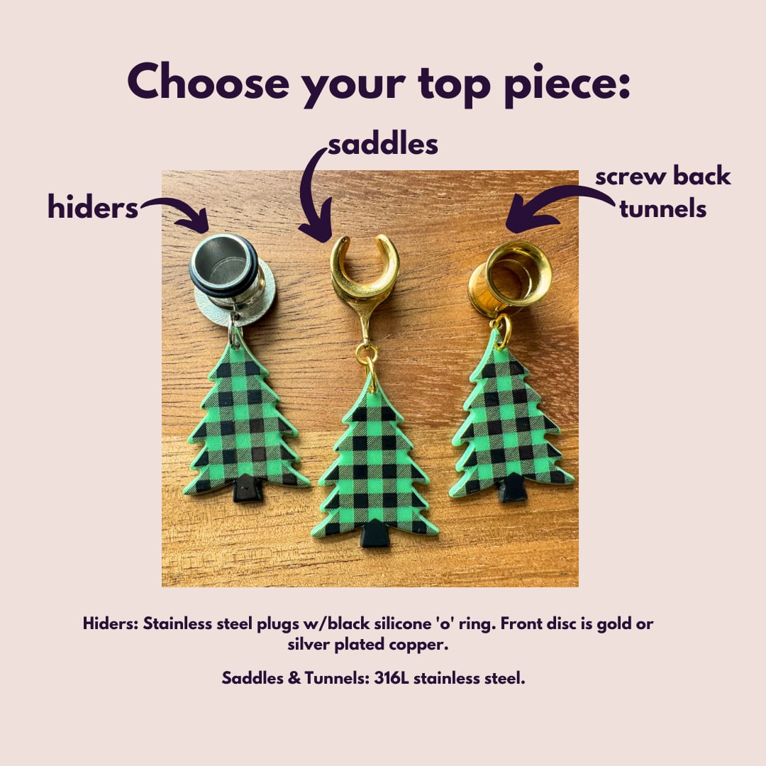 Gold or Silver Plaid Holiday Trees