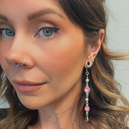 Pink Evil Eyes & Faux Pearls