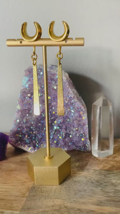 Single Tapered Gold Bar Dangles