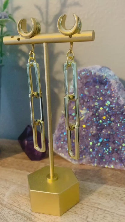 Gold Square Chain-Link Dangles