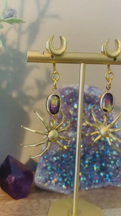 Ombre Beaded Spider Dangles