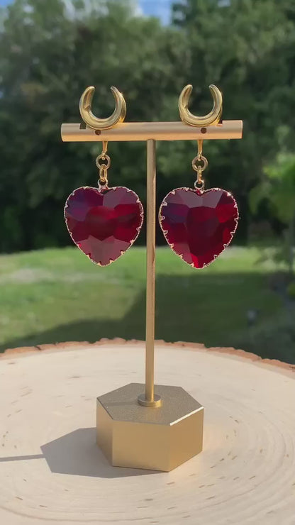 Large Red Glass Hearts