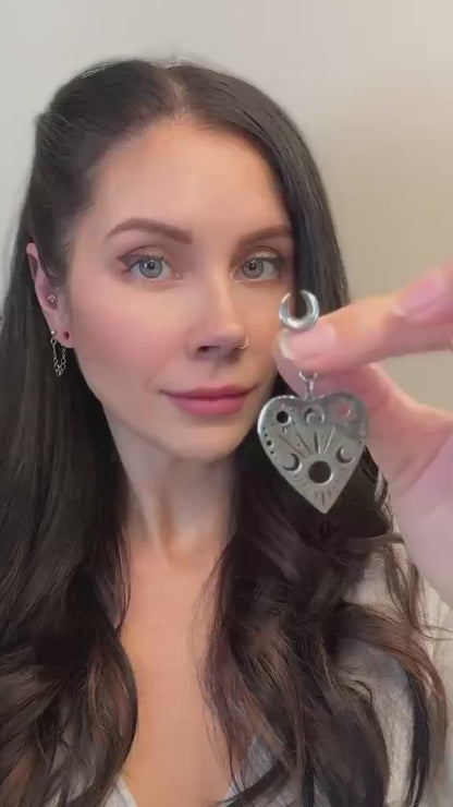 Stainless Steel Crescent Moon Hearts