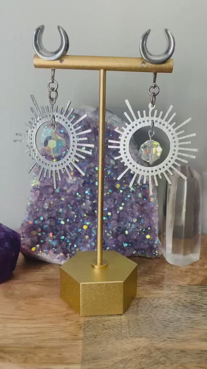 Silver Brushed Bejeweled Suns