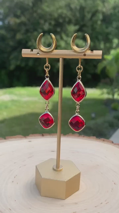 Red & Gold Jeweled Dangles