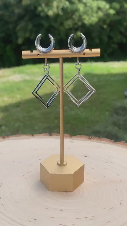 Small Silver Square Dangles