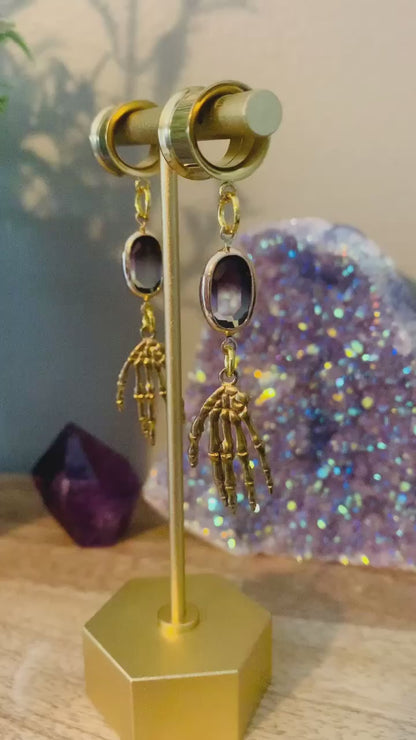 Gold Brass Skeleton Hands