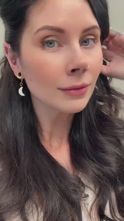 Mismatch Pearl Moon & Star Dangles