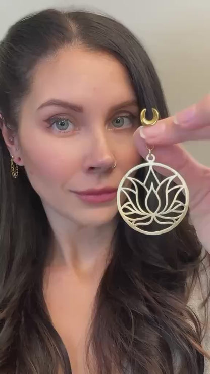 Gold Plated Lotus Hoops