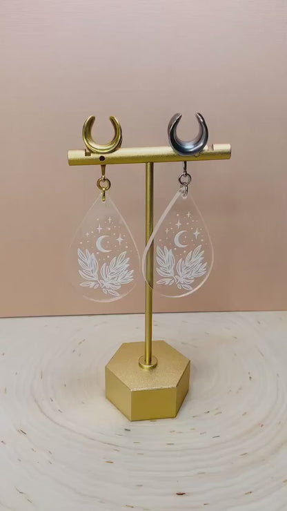 Gold Or Silver Acrylic Celestial Leaves