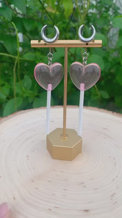 Pink Heart Lollipops