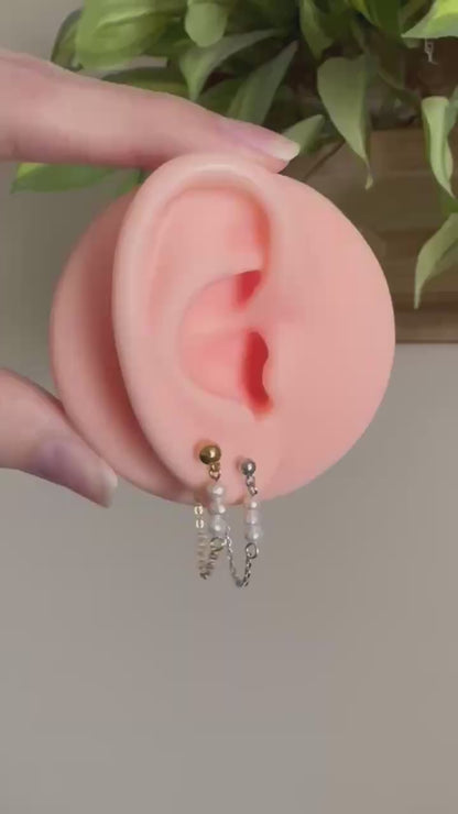 Gold Or Silver Pearl Chain Dangles