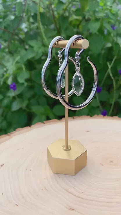 Silver Spiral Hangers w/ Oval Tears