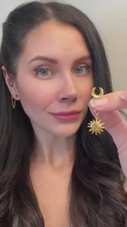 Small Gold Sun Dangles