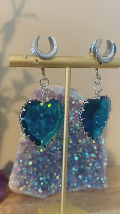 Large Blue Glass Hearts