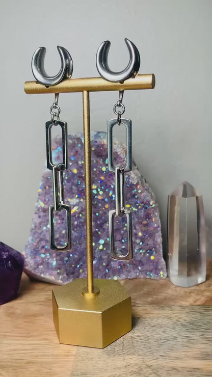 Silver Square Chain-Link Dangles