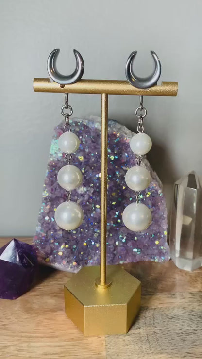 Silver Tone 3-Tier Faux Pearls