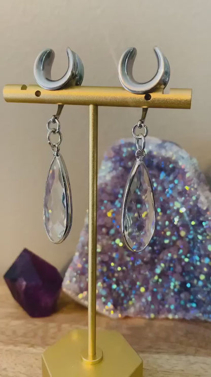 Silver Crystal Tear Drops