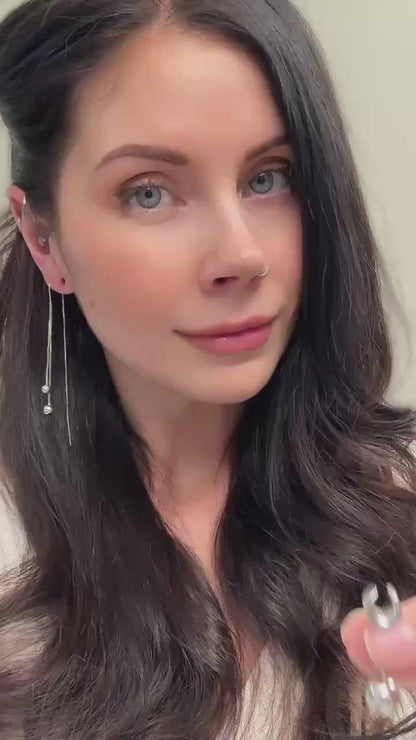 18k White Gold Ball Dangles