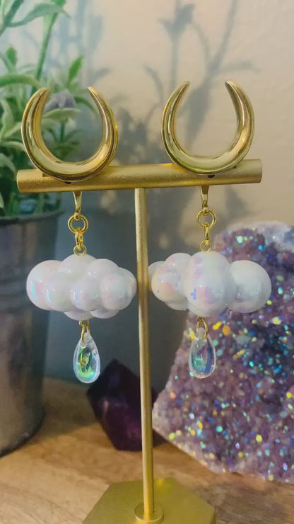 White & Gold Iridescent Rainclouds