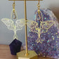 Gold Brass Luna Moth With Jewel Accent
