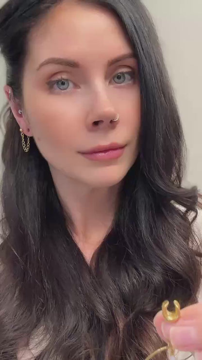 18k Gold Hoops With Butterfly Strands