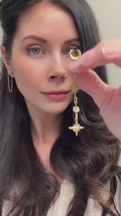 Delicate Golden Star Dangles