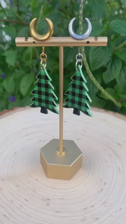 Gold or Silver Plaid Holiday Trees