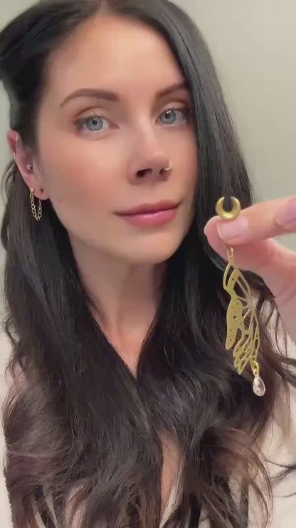 Gold Celestial Palms With Jewel Accent