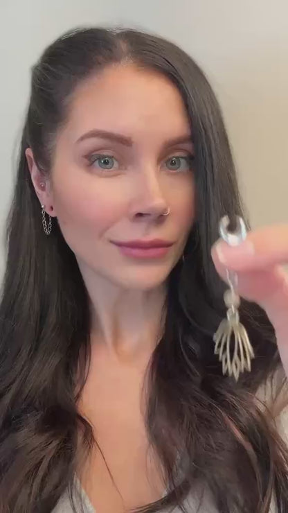 Antique Silver Lotus & Labradorite