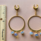 18k Gold Hoops With Glowing Opalite Gems