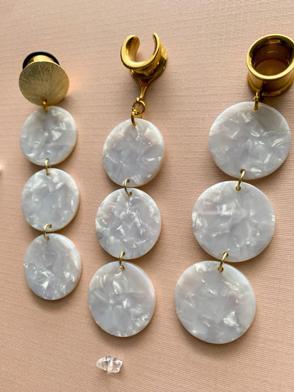 3-Tier White Marble Dangles