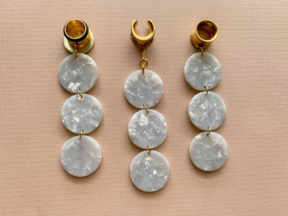 3-Tier White Marble Dangles