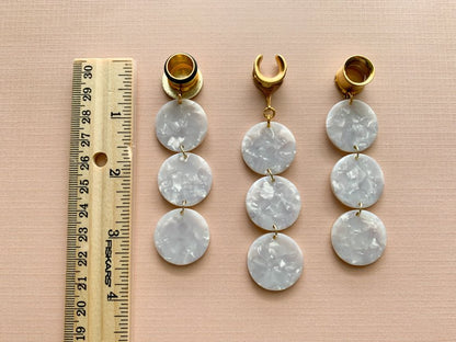 3-Tier White Marble Dangles