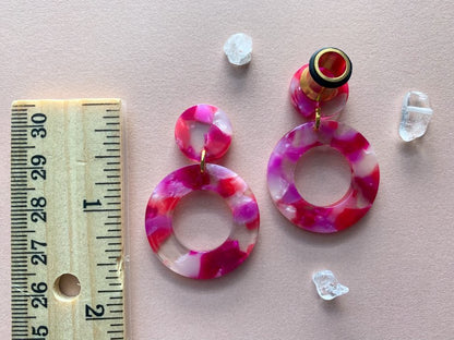 Purple & Pink Multi-Color Acetate Hoops