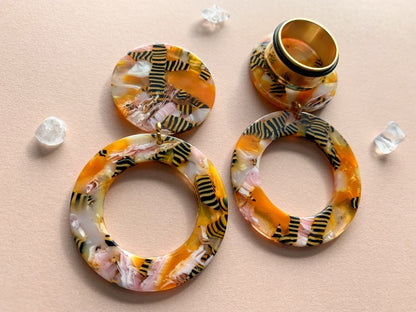 Yellow/Pink/Multicolor Hoops