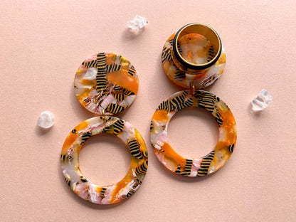 Yellow/Pink/Multicolor Hoops