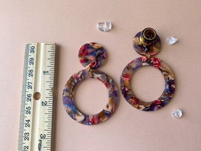 Blue, Pink & Tan Hoops