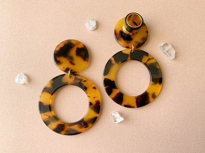 Brown & Black Tortoiseshell Hoops