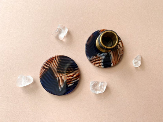 Brown and Navy Studs
