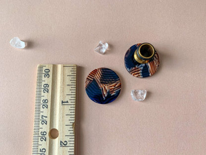 Brown and Navy Studs
