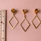 Brushed Gold Diamond Hoops