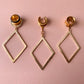 Brushed Gold Diamond Hoops