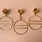 Brushed Gold Split Hoops