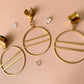 Brushed Gold Split Hoops