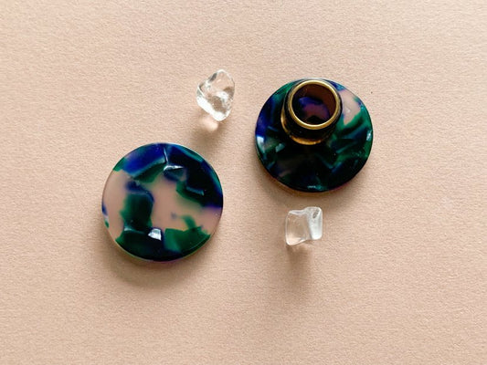 Clear, Blue & Green Studs