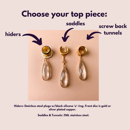 Gold Crystal Tear Drops