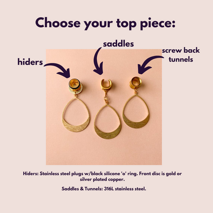 Brushed Gold Tear Hoops