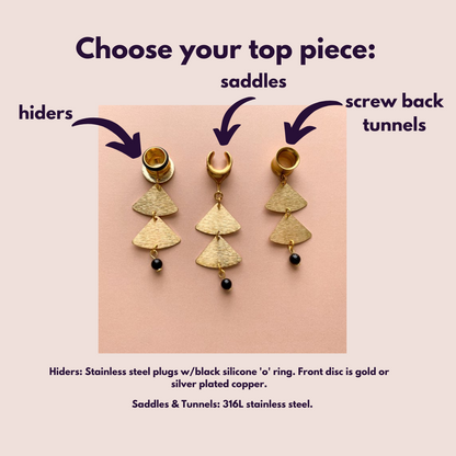 2-Tier Brushed Brass Earrings