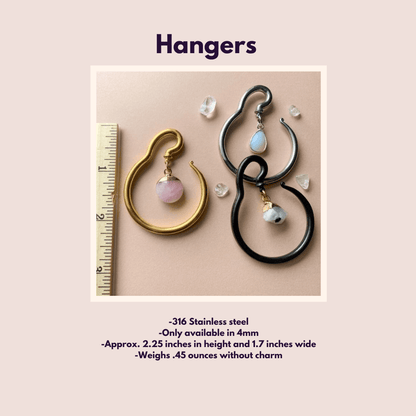 Gold Steel Hangers With Lavender Pendant